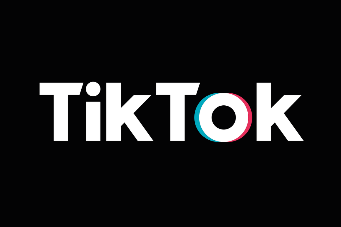 A black background with the word tiktok in white and red.