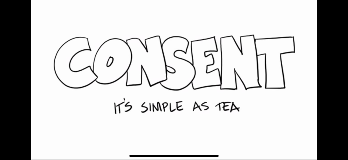 A drawing of the word " consent ".